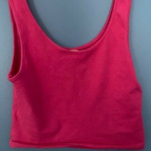 pink cropped tank top